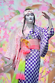 Japanese Dancer in Sakura Matsuri Street Festival